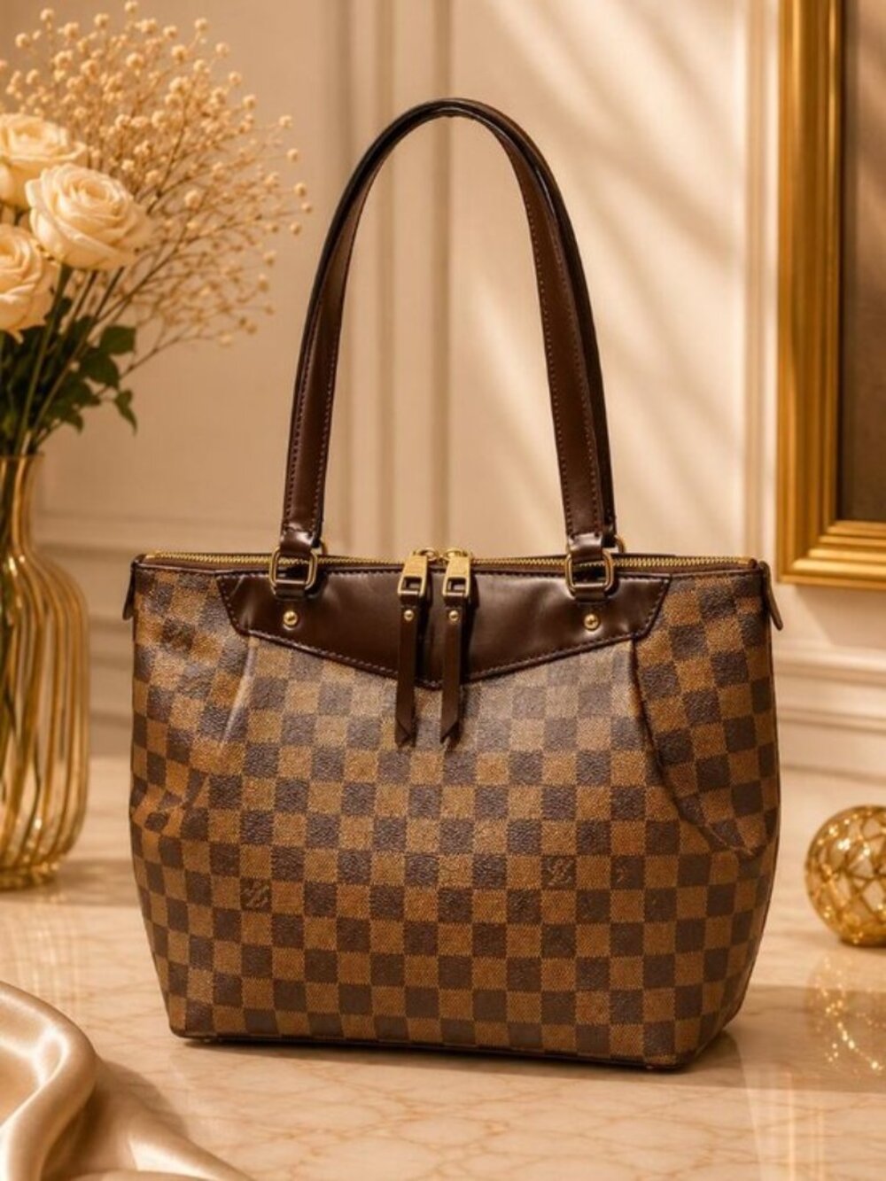 Authentic Louis Vuitton Westminster GM Damier Ebene Tote Bag